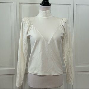 MNG MANGO Belinda Small, long Puffed sleeves, Cream Color